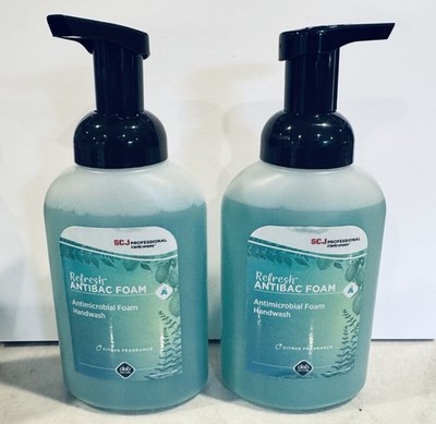 2 X SCJP Refresh AntiBac FOAM Hand Wash 10 oz. Exp 7/22 Bottle Use Only