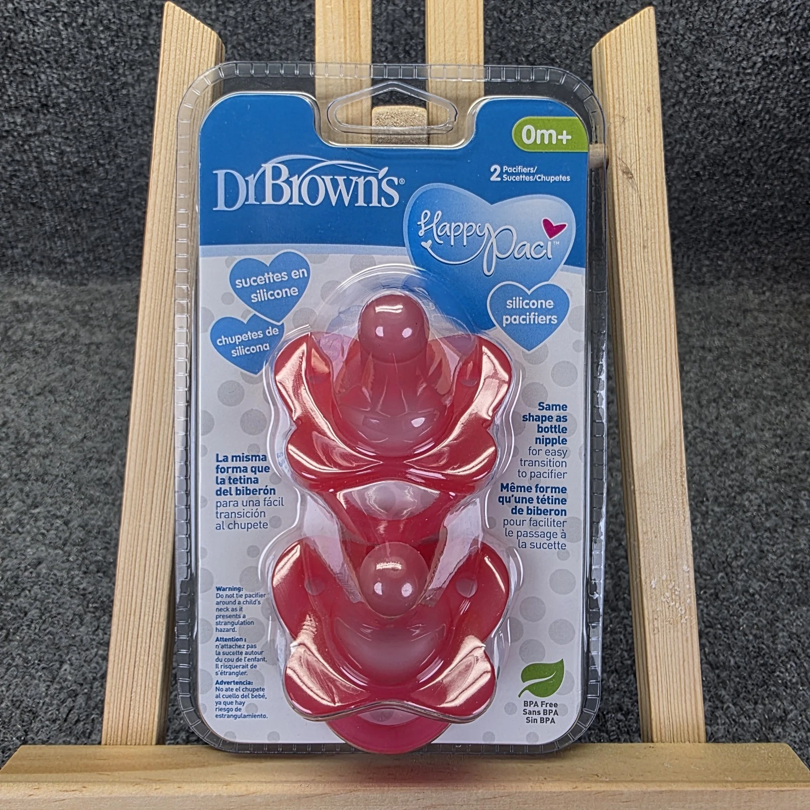 Dr. Brown’s HappyPaci Silicone Pacifiers Pink 0m+ Set Of 2 New & Sealed!