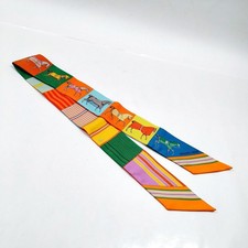 Hermes scarf Twilly Oranges Multi Color Silk 3361027