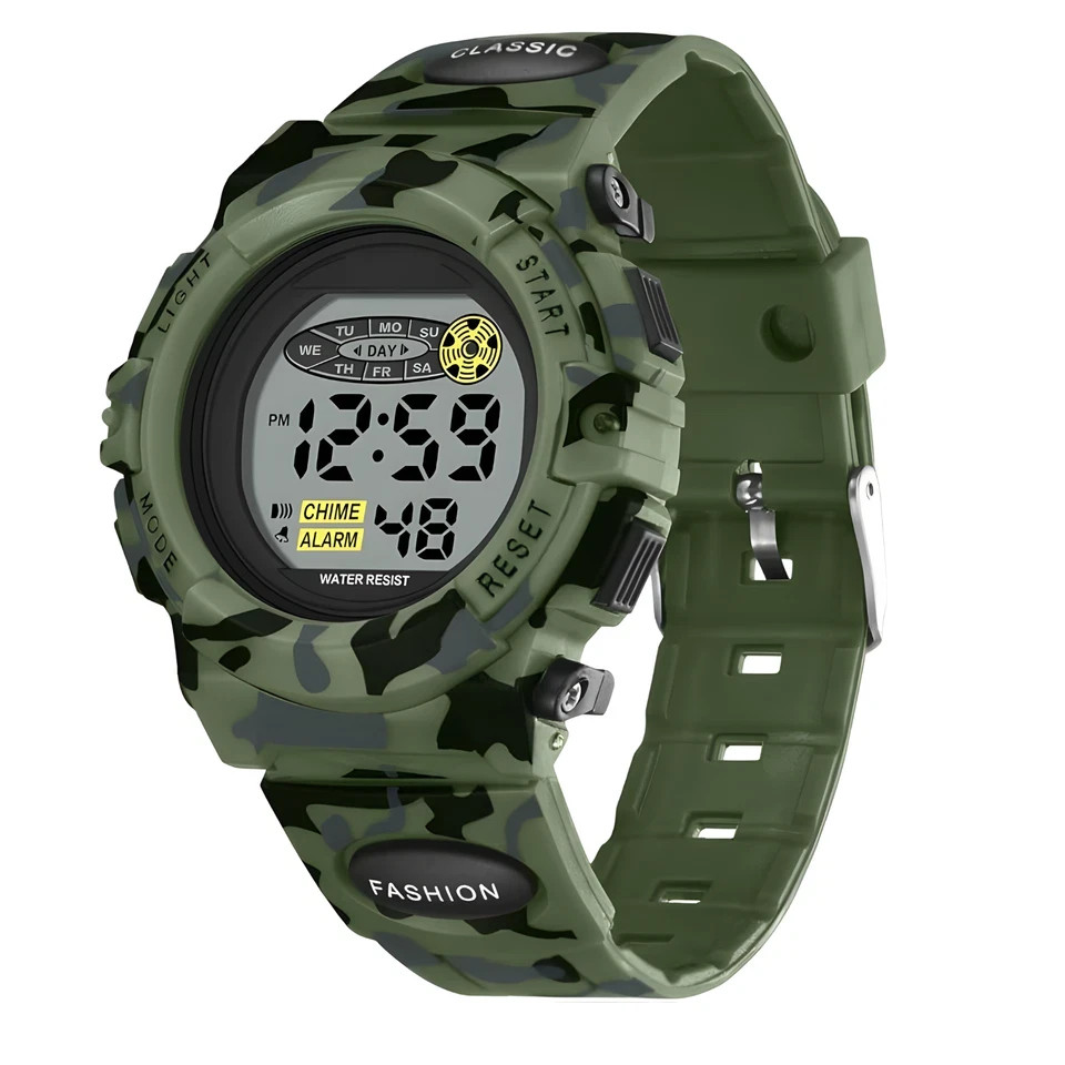 Kids Digital Sports Watch Boys Girls Waterproof Alarm Timer LED Backlight Watch