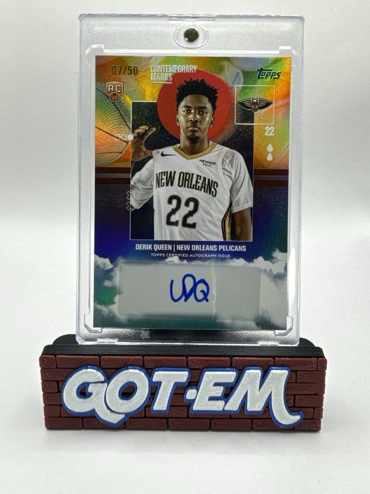 2025-26 Topps Contemporary Marks Derik Queen Gold Auto /50 RC – Pelicans