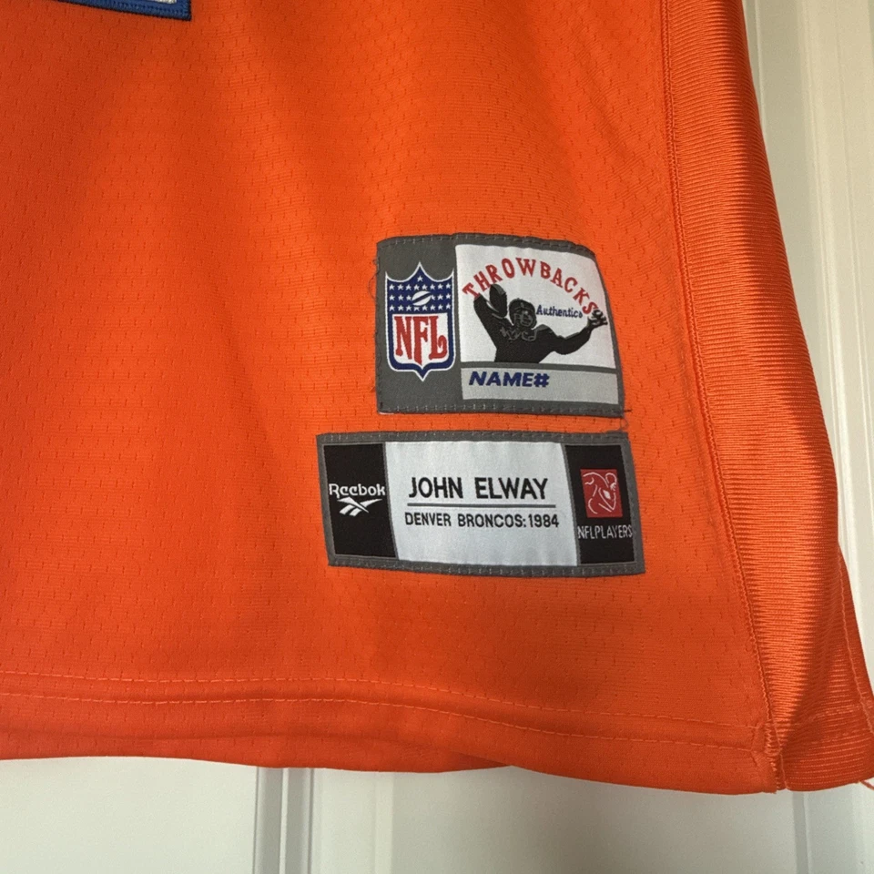 Camiseta deportiva de los Denver Broncos John Elway #7 Reebok Gridiron Classics talla L (14/16) juvenil Foto 3 de 4