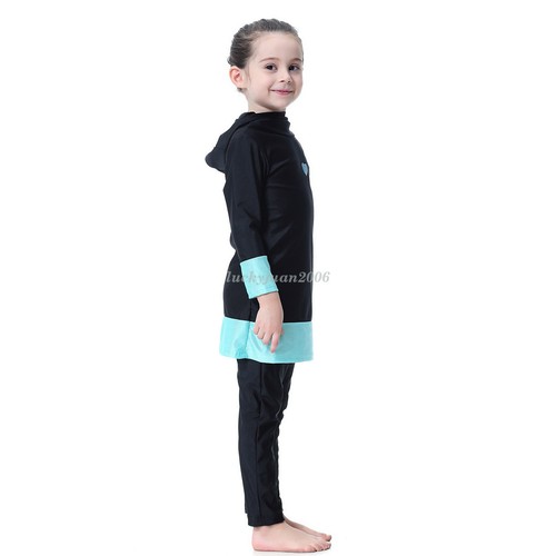 Islamic Kids Girls Swimwear Modest Burkini Full Cover Muslim Girls Swimsuit New - Picture 16 of 42
