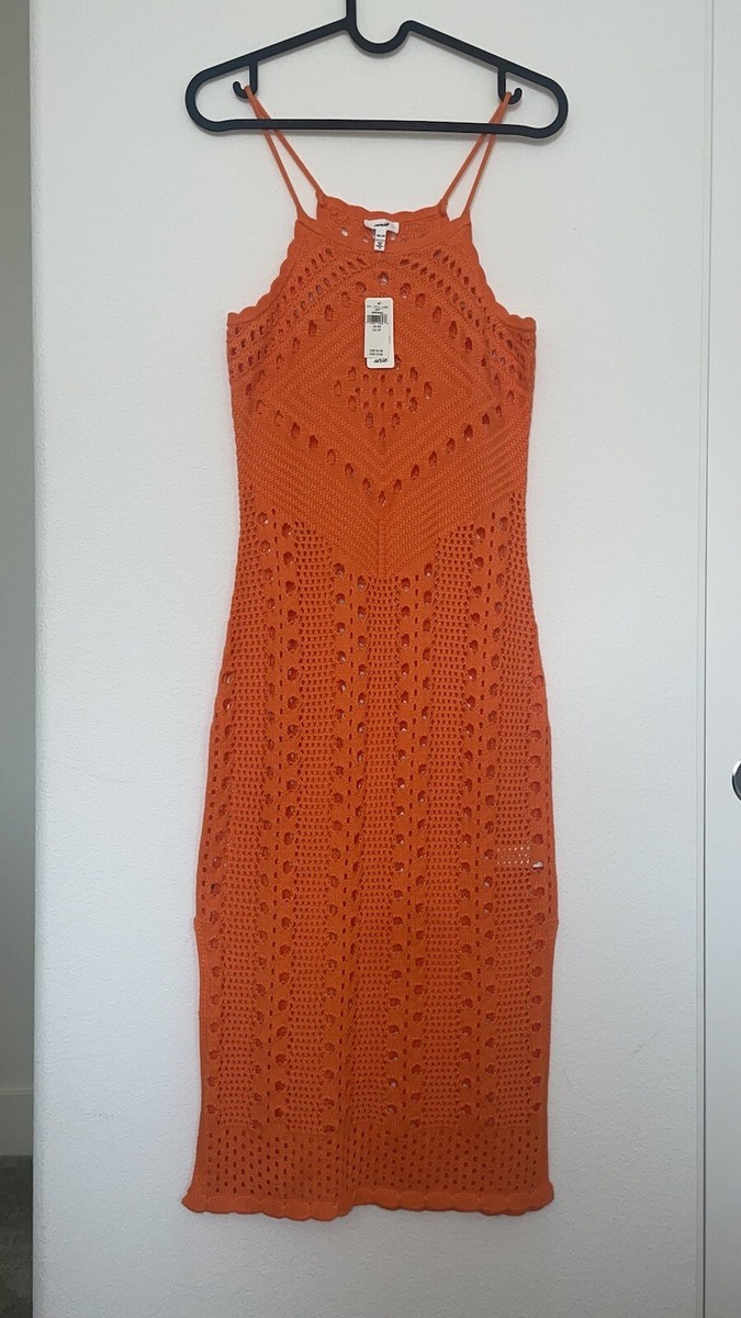 Aerie Crochet Halter Midi Dress