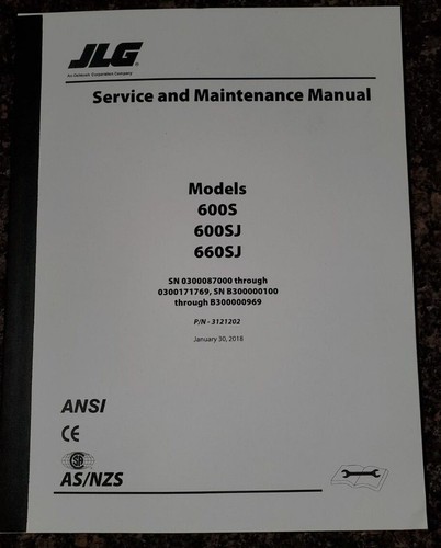 JLG 600S 660-SJ 600A AJ TELESCOPIC BOOM LIFT SERVICE & MAINTENANCE REPAIR MANUAL