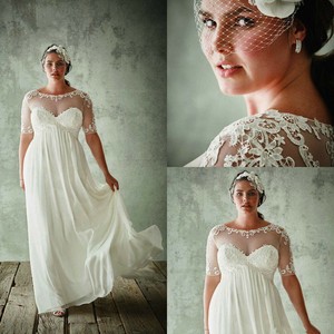 Plus Size Wedding Dresses Chiffon Lace 