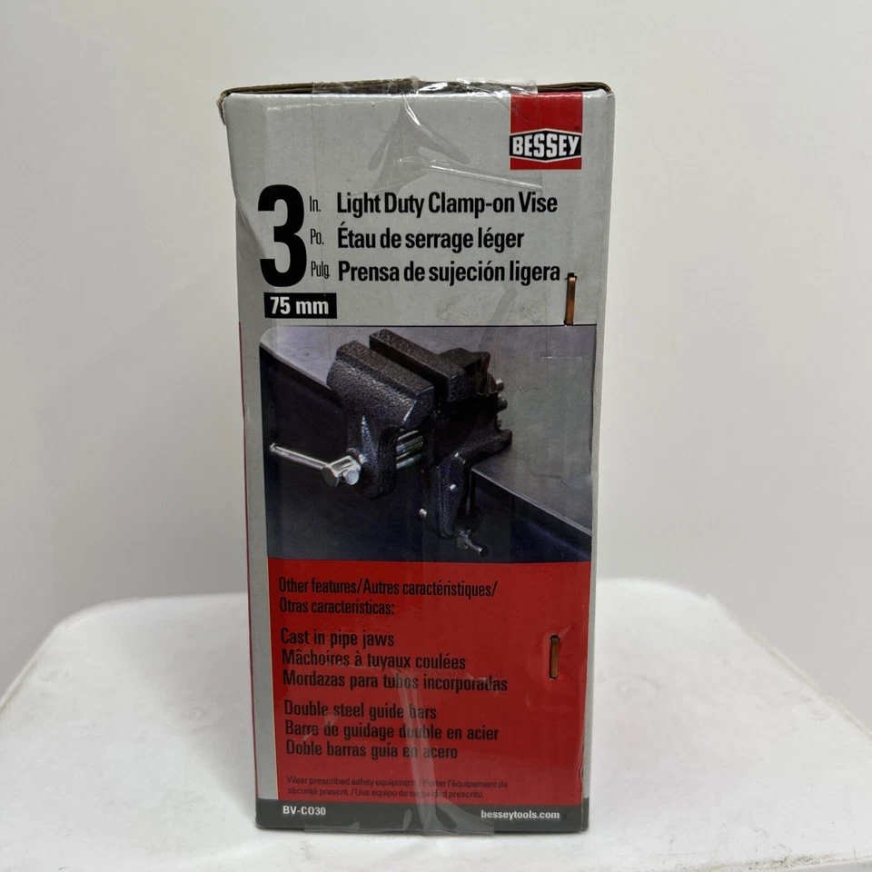BESSEY BV-C030 Clamp-On Bench Vise, Light-Duty, 3” Wide Jaws - Image 2 of 4