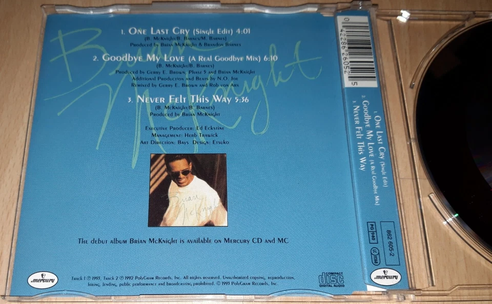 BRIAN MCKNIGHT - One Last Cry / Goodbye My Love - Remix CD Single R&B Rnb RARE - Bild 3 von 4