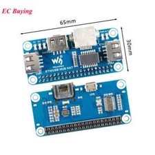 USB HUB HAT for Raspberry Pi 4 B/3B /3B/Zero W USB to Ethernet RJ45 Network Port