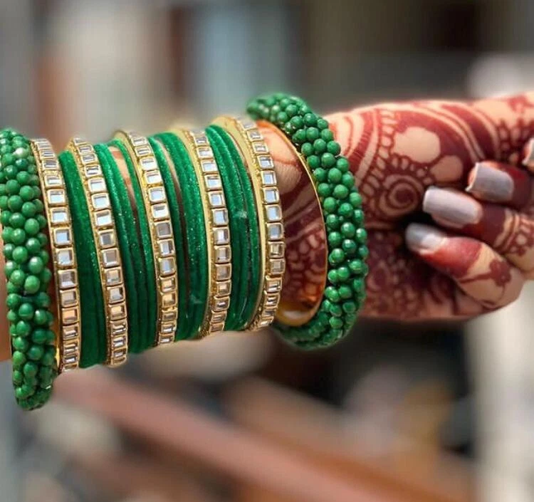 Wedding on sale green bangles