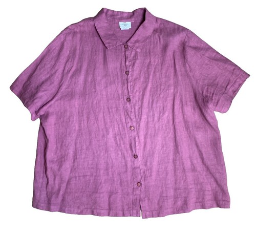Chemise Boutonnée Hot Cotton By Marc Ware - Femme Taille S - 100% Lin - Col V