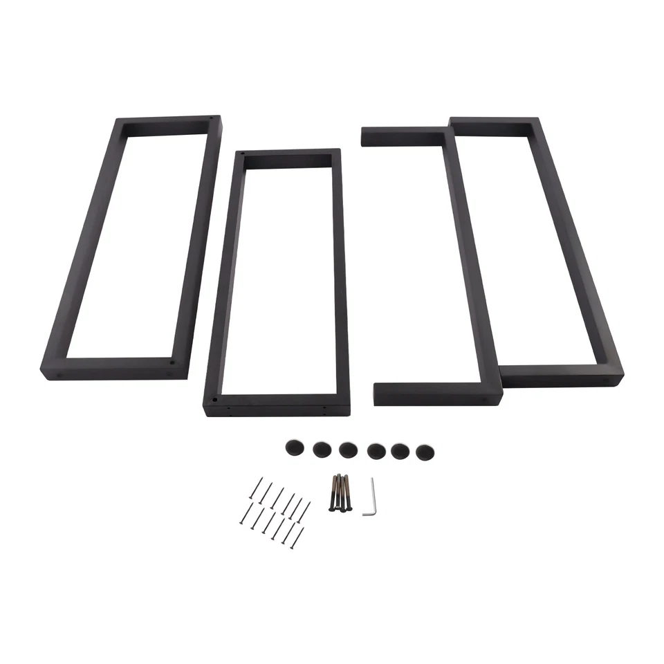 Perna de mesa industrial 35 polegadas metal em forma de V estrutura perna 2 peças para mesa de centro/banco - Imagem 3 de 4