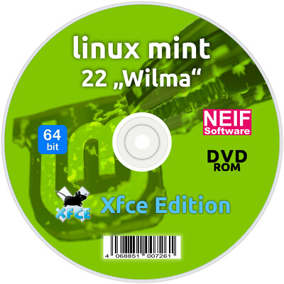 Linux Mint 22 ''Wilma''  Xfce Edition Deutsch auf DVD oder USB-Stick NEU August 24