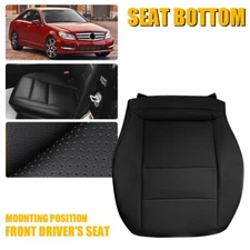 For 2008-2014 Mercedes-Benz C250 C300 C350 Vinyl Driver Bottom Seat Cover Black