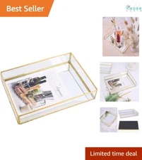 Rectangle Gold Mirror Tray Jewelry Makeup Vanity Organizer 80cm