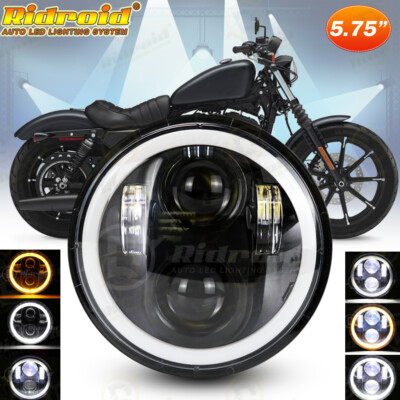 5 3/4 5.75'' LED Headlight Projector Halo DRL For Harley-Davidson Iron 883 XL883N