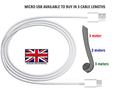 Langes Micro USB SCHNELL Daten Ladegerät Ladekabel Kabel für Huawei Mediapad T3 10