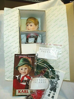 NIB, VTG, ''THE DANBURY MINT KARL DOLL BY NANCY LESLIE'' Home Decor Shelf Sitter