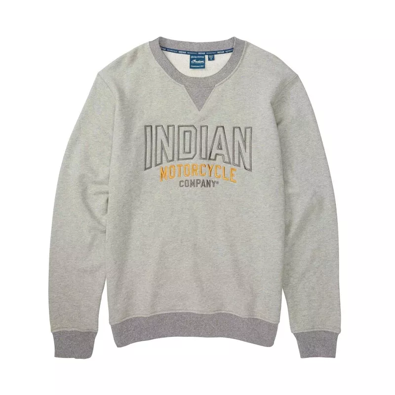 Indian Motorcycle Men s Embroidered Ringer Sweatshirt Gray 2833413