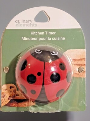 NEW Culinary Elements Red Ladybug 60-Minute Timer - Super Cute!