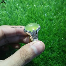 Premium Apple Green Agate Angoori Aqeeq Ring - Imran Khan Style Handmade Jewelry
