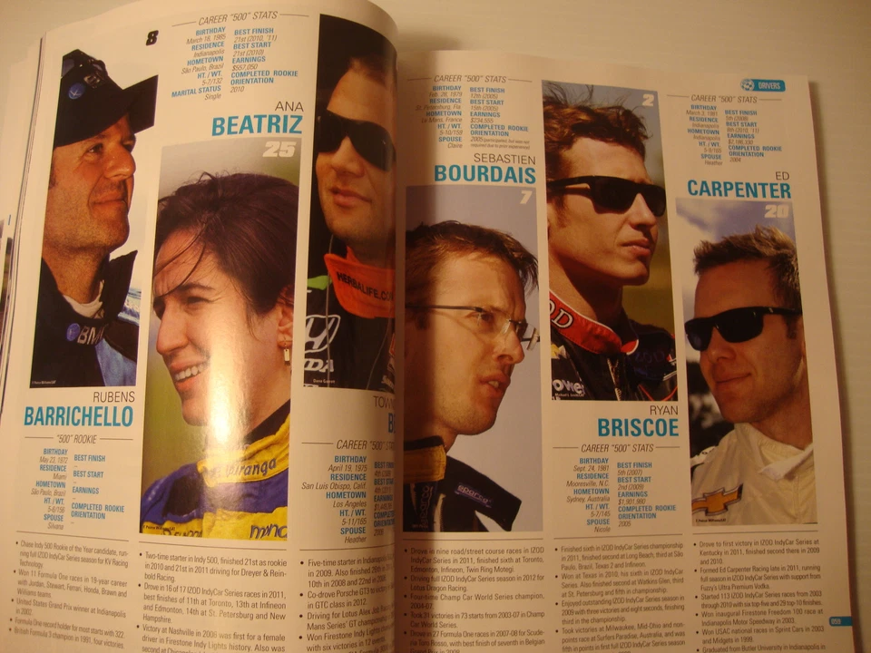 Programa Indianápolis 500 2012 con alineación Dario Franchitti Ganassi Foto 4 de 4