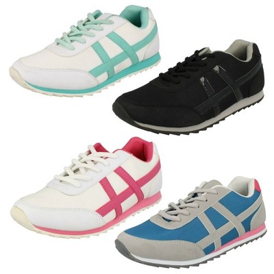 Spot On Damen flache Freizeit Schnürschuhe