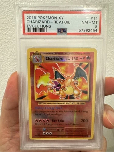 Charizard Reverse FOIL #11 Evolutions XY PSA 8 Pokemon 2016