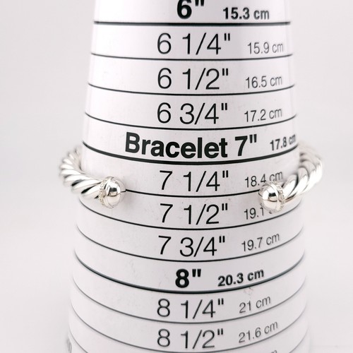 David Yurman Sterlingsilber & weißer Diamant 6 mm Kabel Kuppel Flex Armband - Bild 4 von 15