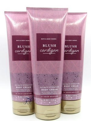 BATH & BODY WORKS BLUSH CARDIGAN BODY CREAM 8 OZ (LOT OF 3 PCS)