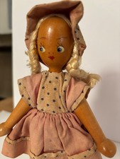 Vintage Polish Wooden Peg Dolls, Collectible 1950s Hand Painted 