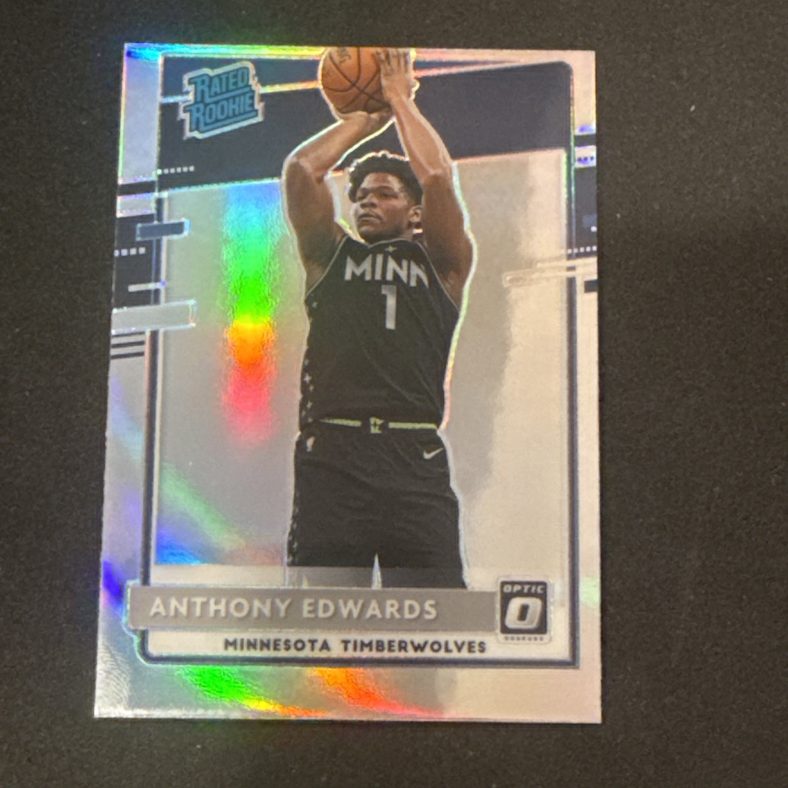 2020-21 Panini Donruss Optic Rated Rookie Anthony Edwards #151 Holo Prizm (RC) view 1