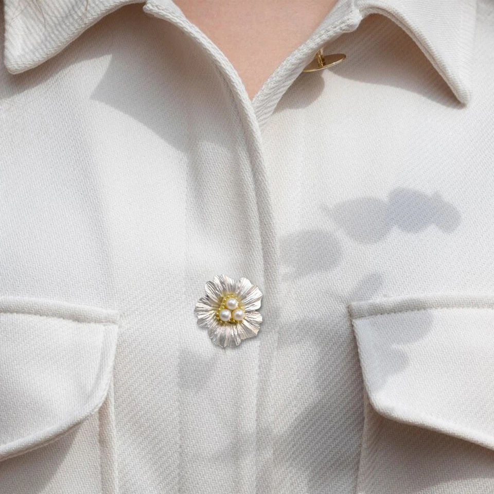 Flower Button Covers 1/2 Pieces Shirt Button Covers Flower Shaped Pearl - Image 4 of 4