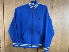 Polo Ralph Lauren Boys Double-Knit Track Varsity Jacket Blue Size 10-12