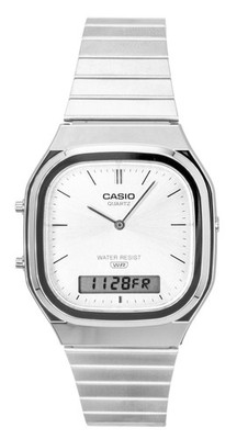 Casio Vintage Analog Digital Silver Dial Quartz Casual AQ-240E-7A Unisex Watch