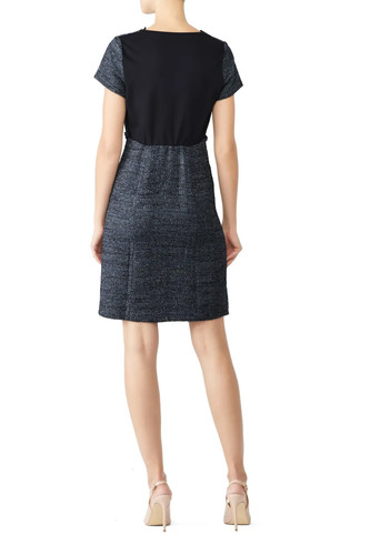 Seraphine Women's Kiara A-Line Maternity Navy Tweed Dress Size 4 - NWT - Picture 4 of 17