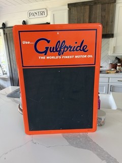 Extremely Rare 1950s 60s Vintage Gulfpride Oil Chalkboard Sign Mint Condition!