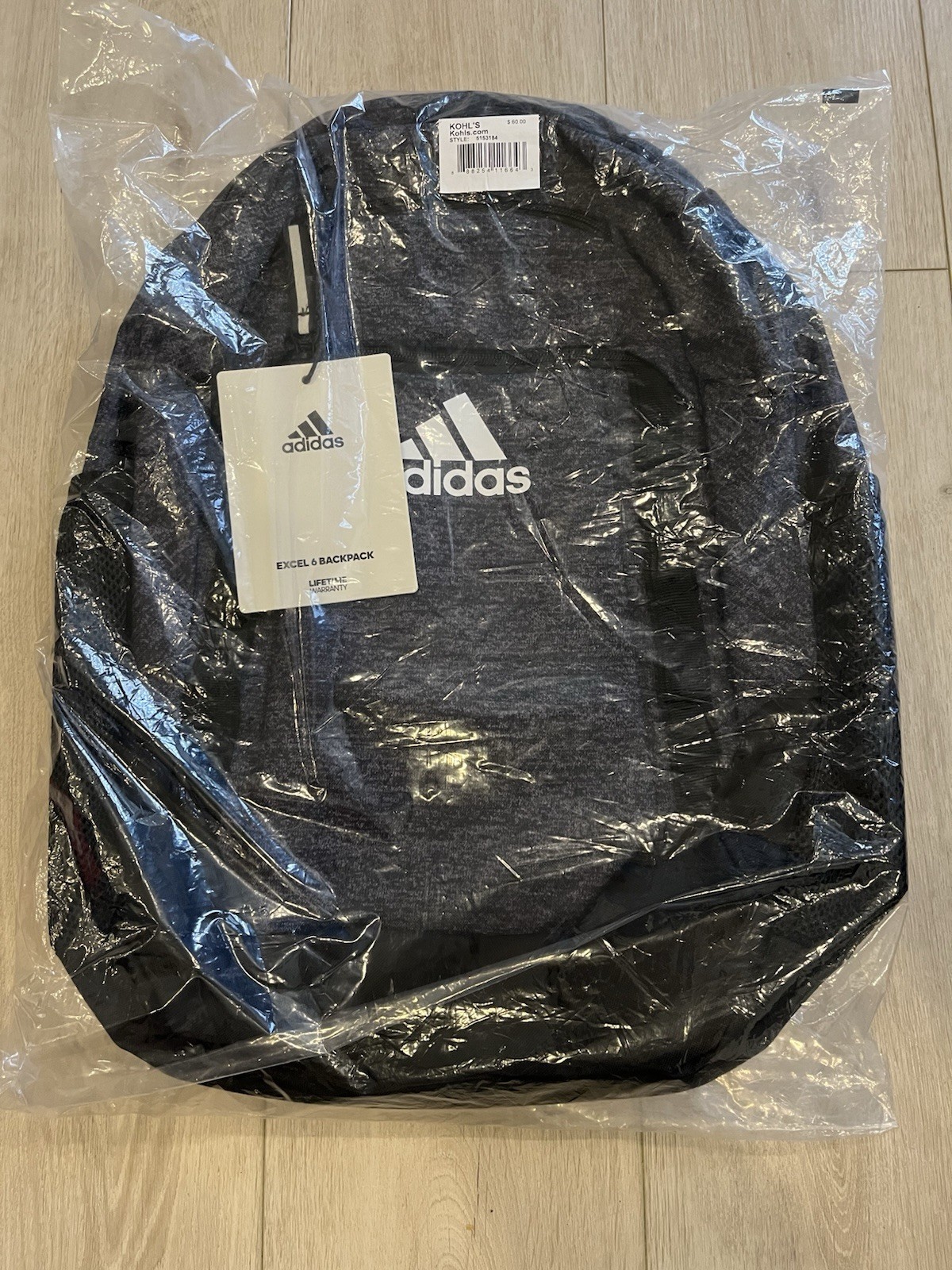 NEW Adidas Excel 6 Jersey Black Laptop Backpack