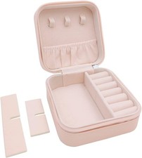 Mini Portable Faux Leather Jewelry Travel Case for Rings, Earrings, Pendants