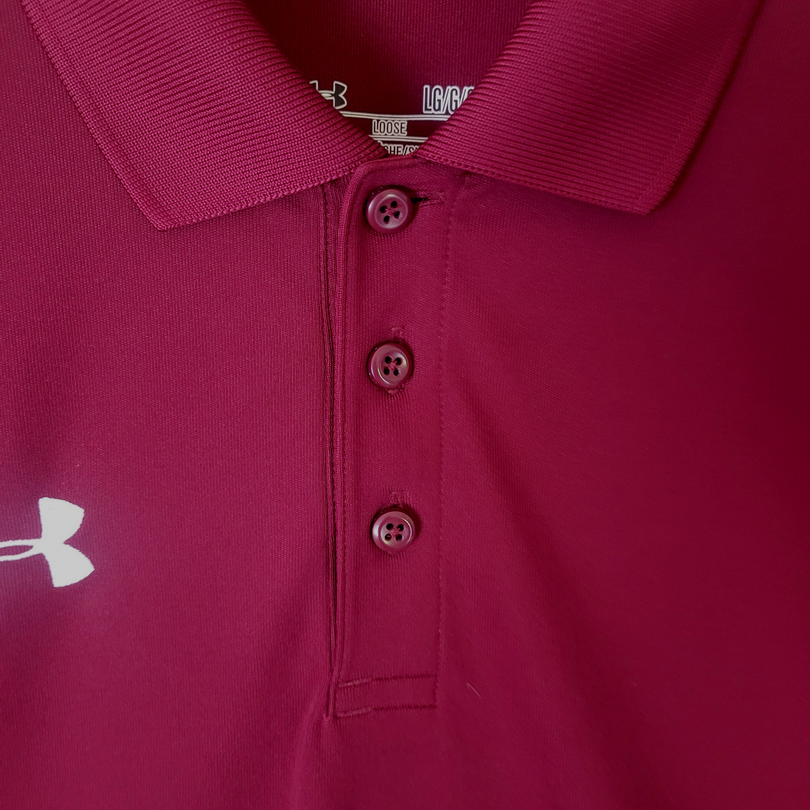 Under Armour HeatGear Polo Shirt Burgundy Deep Red Wine Mens Large Loose thumbnail 8