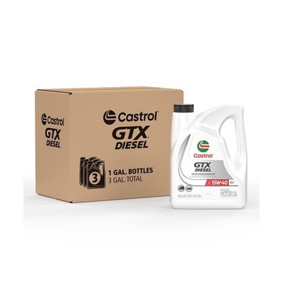Castrol GTX CK-4 15W-40 Conventional Diesel Motor Oil 1 Gallon, Pack of 3