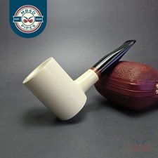 MBSD Meerschaum Translucent Poker Deluxe Block Meerschaum Pipe, Briars-Mortise