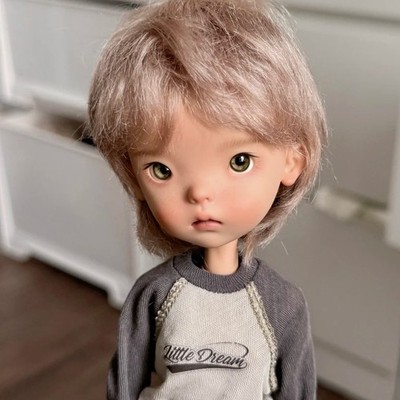 Flexible Jointed Bare 1/6 BJD Doll Face Makeup Eyes Cartoon Blue Bean Art Gift