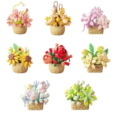 8 Flowers 1360Pcs Botanical Flower Micro Building Bricks Model Kit for Adults...