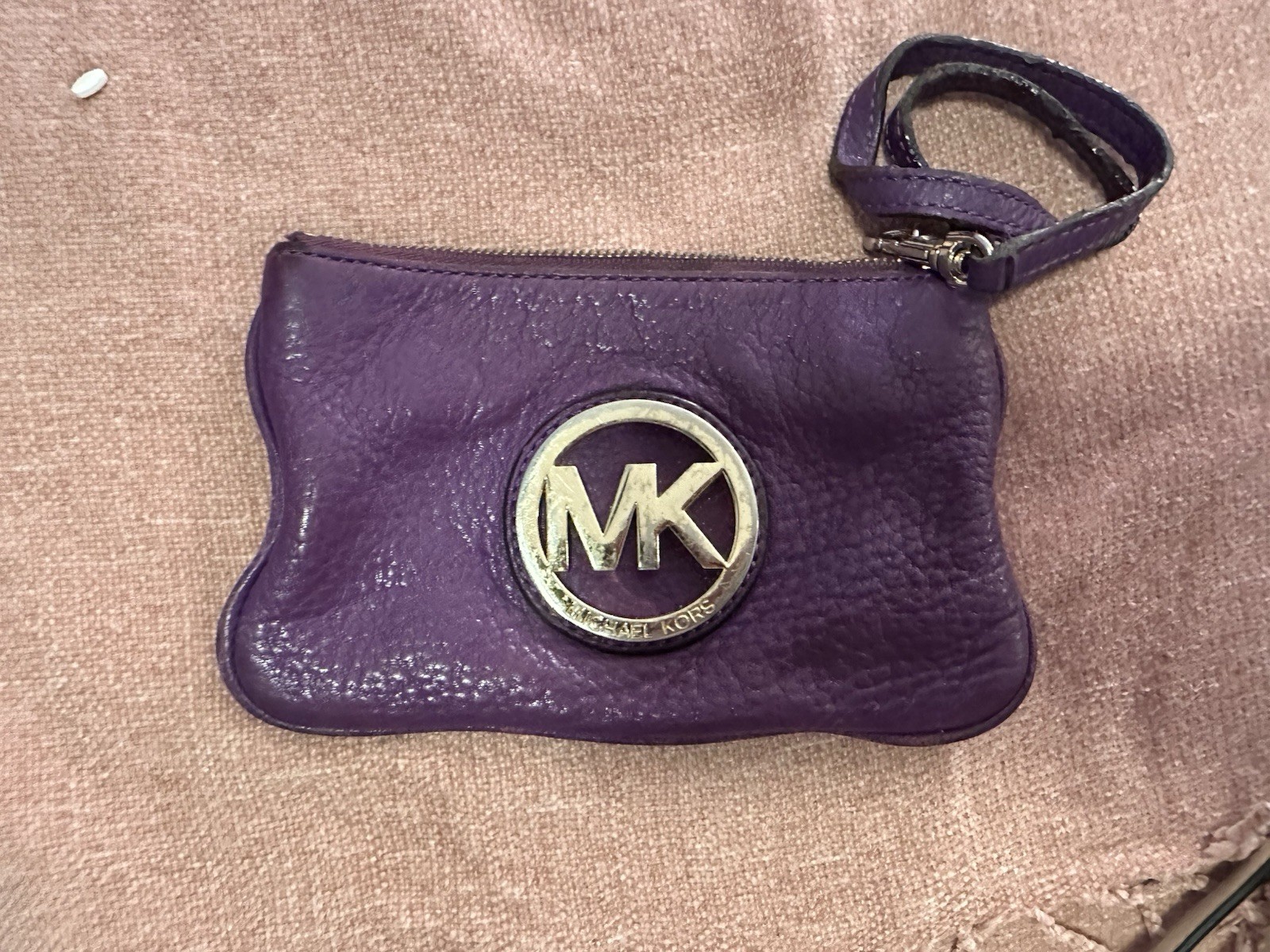 Michael Kors Pebbled Purple Solid Silver Hardware… - image 1