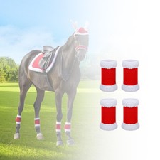 4Pcs Horse Leg Wraps Leg Guard Thick Equestrian Accessories Warmer Xmas Horse