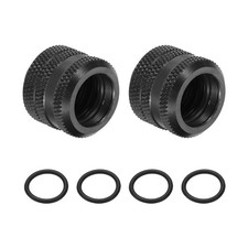 2Pcs G1/4" to 10 ID 14mm OD Hard Tubing Compression Fitting, Black