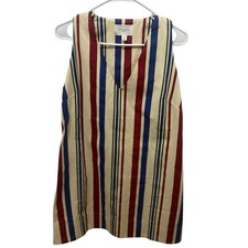 Pomander Place Kira Striped V Neck Midi Dress Size Small