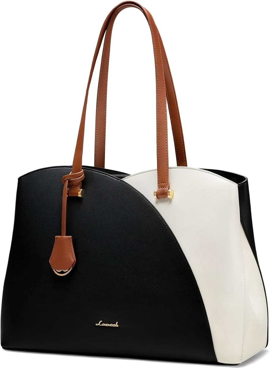 LOVEVOOK 17 Inch Laptop Tote Bag for Women, Work 17.3 inch, Black