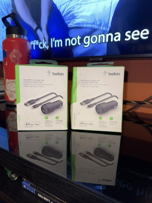 Belkin Dual Port Car Charger Cable (Sold As Pair Or Individual)
